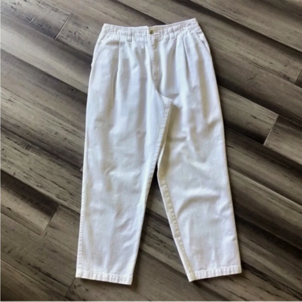 Vintage 1980s Westbound High Rise Casual Pleated Flat Front Cotton Pants